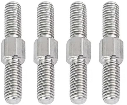 4 perni a doppia estremità in acciaio inossidabile 304, con testa esagonale, filettatura sinistra/destra, bulloni a doppia estremità M8 x 50 mm