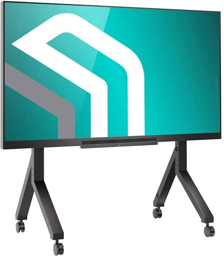 ONKRON Carrello TV 70-110 pollici - Supporto TV e Pannello Interattivo in Colore Nero con Peso a 120.5 kg - Piedistallo per Televisore o Lavagna Grande max VESA 1000x800 / Portatv da Terra TS2081-B