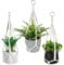MUYAPAY 3 Stück Makramee Blumenampel Boho Deko Baumwollseil Hängeampel, Hängetopf Pflanzen für Innen Außen Decken Balkone Wanddekoration Hängetopf Büro Zimmerpflanzen Aesthetic
