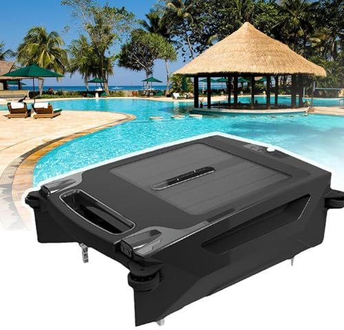 Robot Nettoyeur de Piscine avec Double Mode Solaire et Rechargeable, Robot Nettoyeur de Piscine sans Fil, Panier D'éCumoire de Piscine, Aspirateur de Piscine Automatique