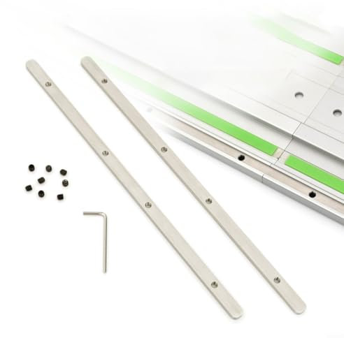 Zeroupshop Track Saw Guide Rail Connector Set Stainless Steel Extension Kit With Mounting Screws For Woodworking Cutting System