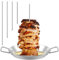 Vertical Meat Skewer Grill Rack Stand Stainless Steel Vertical Meat Skewer BBQ Kebab Machine with 5 Replacement Spikes for Whole Chicken Fish Sausage Steak