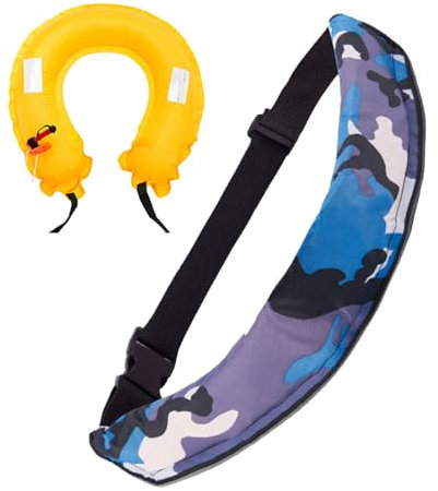 Cintura Di Nuoto Gonfiabile Cintura Salvagente Gonfiabile Adulti Con Fischietto, Regolabile Riflettente Per Kayak Pesca - Galleggiabilità 78.4N