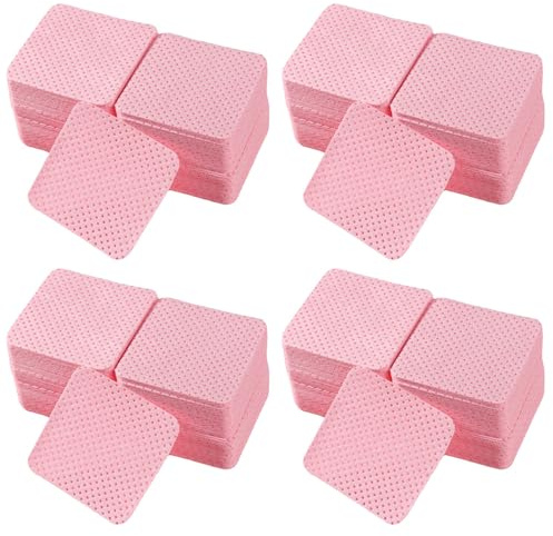 xiluuyou 800 Pcs Lint Free Wipes for Nails, UV Gel Absorbent Remover Pads | Clean Finish Gel Nail Polish, Salon Essential for Professional Home Use,Pink