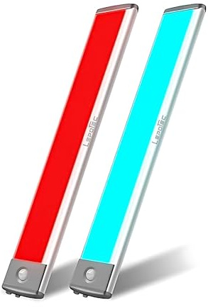 LEPOTEC Motion Sensor Cabinet Lighting,RGB LED Closet Lights Wireless USB Charging Cupboard Night Lights Bar for Under Counter,Kitchen,Bedroom, Home Decoration, Wedding, Christmas,2 Packs