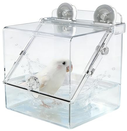 Für Sittiche - transparente Wanne für die Fütterung von kleinen und mittleren Nymphensittichen Tauben Finken Kanarienvögel Voliere