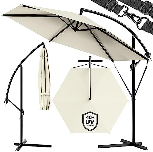 KINGSLEEVE® Ombrellone a Braccio Brazil Ø300cm UV40+ Manovella Idrorepellente Ombrelloni Giardino Parasole Protezione Antivento