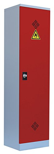 Lüllmann Umweltschrank komplett montiert Rot 195 x 50 x 42cm (HxBxT) Gefahrstoffschrank Pflanzenschutzschrank Chemikalienschrank Spritzmittelspind 566244