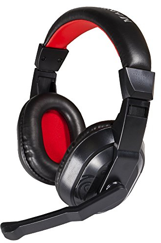 MARSGAMING MRH0, Cuffie Gaming, Microfono, Altoparlanti 40mm, Nero/Rosso