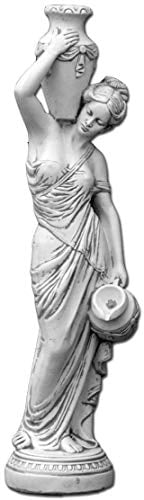 gartendekoparadies.de Statue der Titanen-Tochter Maia, Steinfigur, H. 133 cm, 86 kg, Grau, frostsicher aus Steinguss für Außenbereich