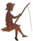 Rost Figuren für den Garten - Kleiner Angler (Kantenhocker) - Höhe 30cm - Dekofigur/Gartendekoration