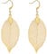 Gleamart Delicate Filigree Leaf Drop Earrings Lightweight Metal-plated Leaves Ear Studs Long Dangle Earrings Gold