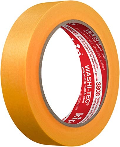 Kip 3808 WASHI-TEC® Goldkrepp® - Professionelles Malerband in premium Qualität 24 mm x 50 m | dünnes Washi Tape zum Abdecken, Malen & Lackieren, Malerklebeband für Malerarbeiten & Renovierungen