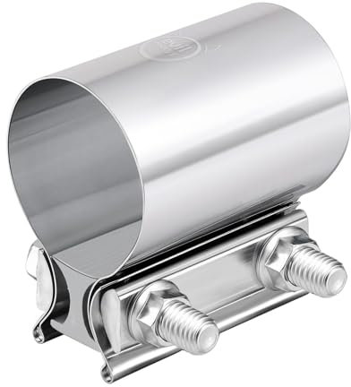 EVIL ENERGY 2.25 Inch 2 1/4 Butt Joint Exhaust Band Clamp Sleeve Stainless Steel 2pcs