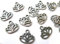 20 Anhänger Lotusblume Lotus Charm 16x15mm Farbe antiksilber #S161