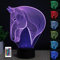 Pferdekopf 3D Illusion Nachtlampe, für Jungen Mädchen Tisch Schreibtischlampe 7 Farbwechsel USB Powered Inneneinrichtung Acryl LED Kunstskulptur Lichter mit Fernbedienung - Perfekte Geschenke