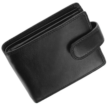 Wedmay Men’s RFID Blocking Leather Wallet – Slim Design with 11 Card Slots + Zippered Coin Pocket Waterproof and Anti-Theft 12x9.5x3CM (Black)