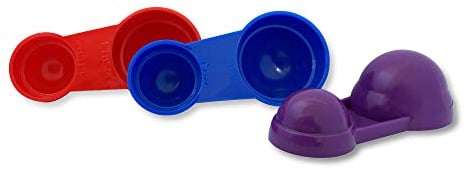 WePrep Measuring Spoon Set | Beautifully Bright Colours | Compact 4 in 1 Design | Proudly Made in The UK | Set of 3 Colours – Red, Dark Blue & Purple