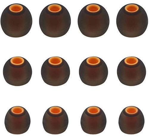 ALXCD Ear Tips for JBL Live 300 Tune 125TWS Bluetooth Headphones, 6 Pairs S/M/L Sizes Replacement Silicone Earbud Tips, Fit for JBL Tune 125TWS Live300,Black/Orange