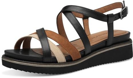 Tamaris Femme Damen 1-28237-44 Sandale cale, Noir, 38 EU