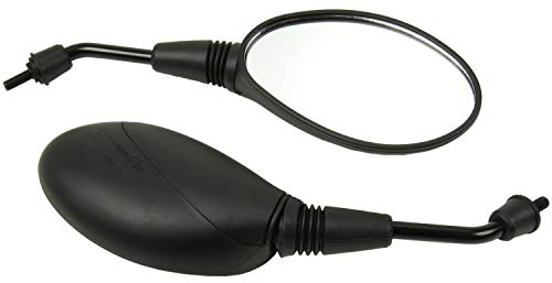 2 Stück E-geprüft Motorrad Roller Scooter Quad ATV Moped Rückspiegel mit M8 Gewinde Spiegel Set schwarz