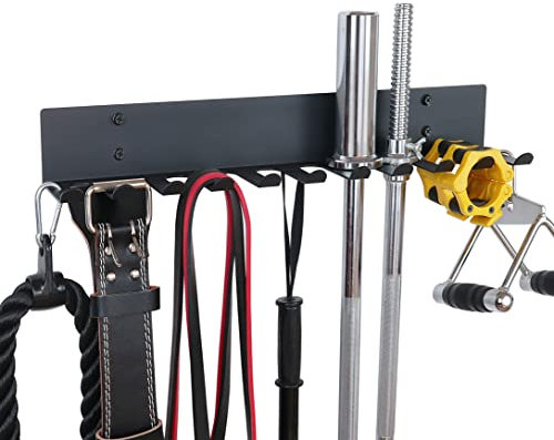 Alvade Heim-Fitnessstudio-Aufbewahrungsregal, extra lang, 68 cm, Langhantelregal, Raum-Organizer, 11 Zinken, Fitnessstudio-Accessoires wie Fitnessbänder, Schaumstoffrollen, Langhantel