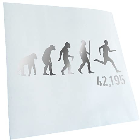 Kiwistar - Autoaufkleber - IVII,195 Marathon Evolution - Chrom - 60x24cm - Heckscheibe Auto Aufkleber wetterfest für Kfz LKW Mofa Truck - Sticker außen selbstklebend Tuning Zubehör für Fenster