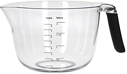 KitchenAid Rühr- und Messschüssel mit Griff, 2 Liter (8 Cups) Kapazität, Spülmaschinenfest – Schwarz