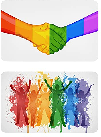 Naanle Rainbow LGBT Support Kühlschrankmagnete Kühlschrankmagnete 2er Set Spind Magnete Geschirrspüler Magnet Schild Magnetplatte für Zuhause Küche Büro Schränke Waschmaschine Deko