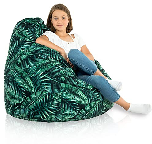 Italpouf Sitzsack XL, Indoor, Sitzsack Sessel für Kinder, Riesensitzsack, EPS Perlen Füllung, Abnehmbarer Bezug, Maschinenwaschbar, Kindersessel, Zertifiziert, Forrest