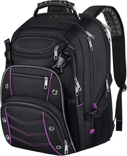 18.4 Mochila para ordenador portátil para hombres, 55L Extra Grande Gaming Laptops Mochila con puerto de cargador USB