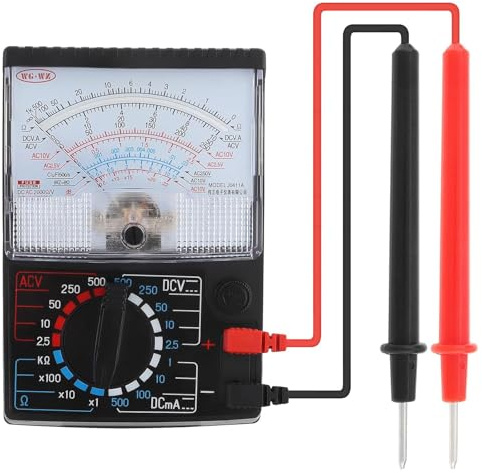 Multimetro Analogico A Lancetta Didattico, Dial Multitester Tester Elettrico Con Quadrante Classico Misuratore di Tensione/Corrente/Resistenza Ohm AC/DC Strumento di Prova per Cavi A Circuito Aperto