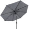 GardenKraft 14109 2.7m Outdoor Garden Parasol with 32 Solar LED Lights/Tilt & Crank Mechanism/Steel, Aluminium & Polyester Material/UV 30 Protection/Grey Colour
