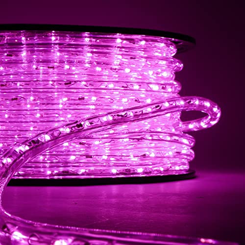Luccika Tubo Luminoso a led Rosa professionale da 50 Metri tagliabile pronto all'uso con accessori IP67 per uso interno ed esterno