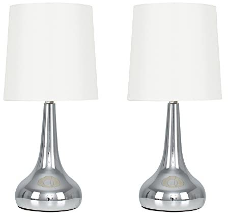 MiniSun | Modern 3 Way Polished Chrome Ceiling Light with Swirled Glass Dome Shades | Home Décor, Bedside & Desk Lamp