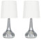 MiniSun | Modern 3 Way Polished Chrome Ceiling Light with Swirled Glass Dome Shades | Home Décor, Bedside & Desk Lamp