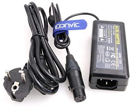 EONVIC 12V 4A 4 Pin XLR Hembra Fuente de alimentación para Sony PMW F3 F5 HDW-F900 Panasonic Zaxcom