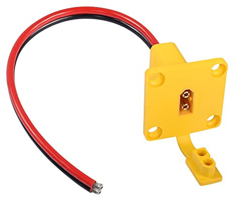 RIIEYOCA XT60 Adapter with Mount Panel Cable 12AWG XT60 Male Plug to Bare Wire Power Cable for RC Lipo Battery Solar Panel E-bike Skyzone FPV Monitor Power Supply (30CM)