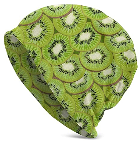 AOOEDM Fruit Kiwi Slouchy Beanie Cap Strickmütze für Männer Frauen Fisherman Beanie Hat Skull Cap Hut Unisex Geschenk