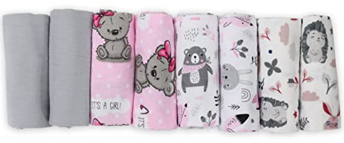 FENSILO Moltontücher, Spucktücher Baby, 8er Pack, 80x80cm, Spucktuch 100% Baumwolle Flanell Moltontuch Unisex Spucktücher für Jungen oder Mädchen-Girl