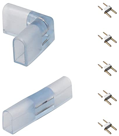 KSIBNW Verbinder Für 230v LED Neon Streifen(SMD 2835),1 x LED Strip Eckverbinder,1 x LED Stripe Direktverbinder, 5 x Polig