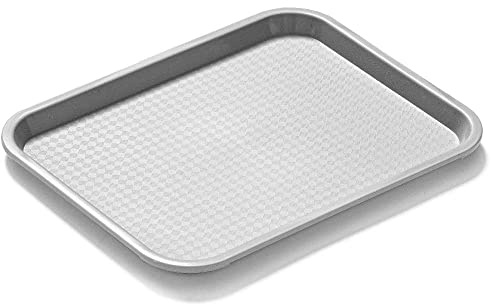 Forgast Bandeja rectangular para servir | Tamaño 40x30 cm | Fast-Food | Polipropileno | Bandeja decorativa | Bandeja de camarero | Color Gris | Apta para lavavajillas | Perfecto para camareros