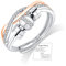FUNTE® Anxiety Rings for Women 925 Sterling Silver Fidget Rings Adjustable Rose Gold Ring Thumb Rings for Stress Relief Five Spinner Beads Rings Twist Cubic Zirconia Rings