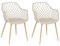 Beliani Esszimmerstuhl 2er Set beige mit Rautenmuster Metallgestell Modern Nashua
