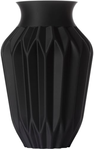 3D Vase Dekovase Agda 22,5cm für Schnitt-/ Trockenblumen | nachhaltig | Pampasgras (Schwarz)
