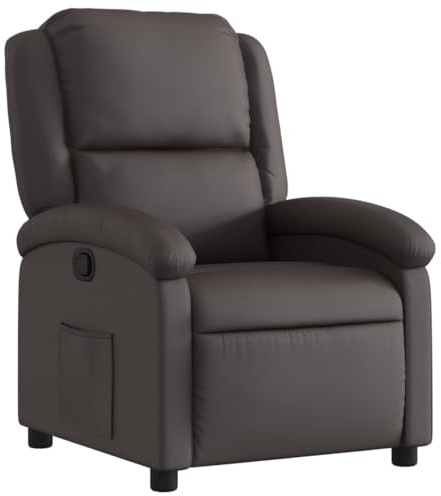 vidaXL Relaxsessel Dunkelbraun Echtleder