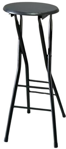 Sgabello pieghevole per sedia 60cm, 80cm Sgabello Alto per adulti senza schienale, sgabello pieghevole portatile per cucina, interno, esterno, campeggio, capacità 100kg (Color : Zwart, Size : 31.5in