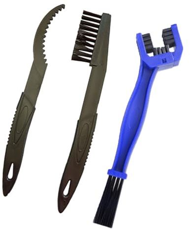 Brosses 3 Pièces de Nettoyage pour Chaîne de Moto, Chaine Moto Kit de de Nettoyage,Nettoyeur de Chaîne,Vélos Chaine, à Chaîne pour Vélos et Motos, de Nettoyage (Bleu)