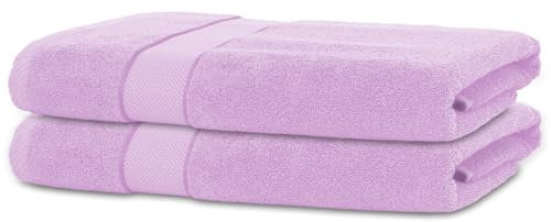 BANANALU 2 Handtücher Set 50x100cm 100% Baumwolle Gästehandtücher Handtuch Lila Flieder