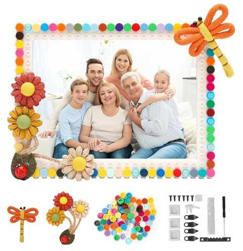 RANJIMA DIY Handwerk Bastel Bilderrahmen für Kinder, Bastelset Kindergeburtstag Kinder Basteln Bilderrahmen DIY zum Aufhängen oder Aufstellen von Kinderzeichnungen Kunstprojekten für Valentinstag